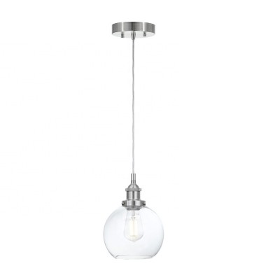 Modern Indoor Glass Adjustable Hanging Ceiling Light,Brushed Nickel Bar Kitchen Pendant Lights